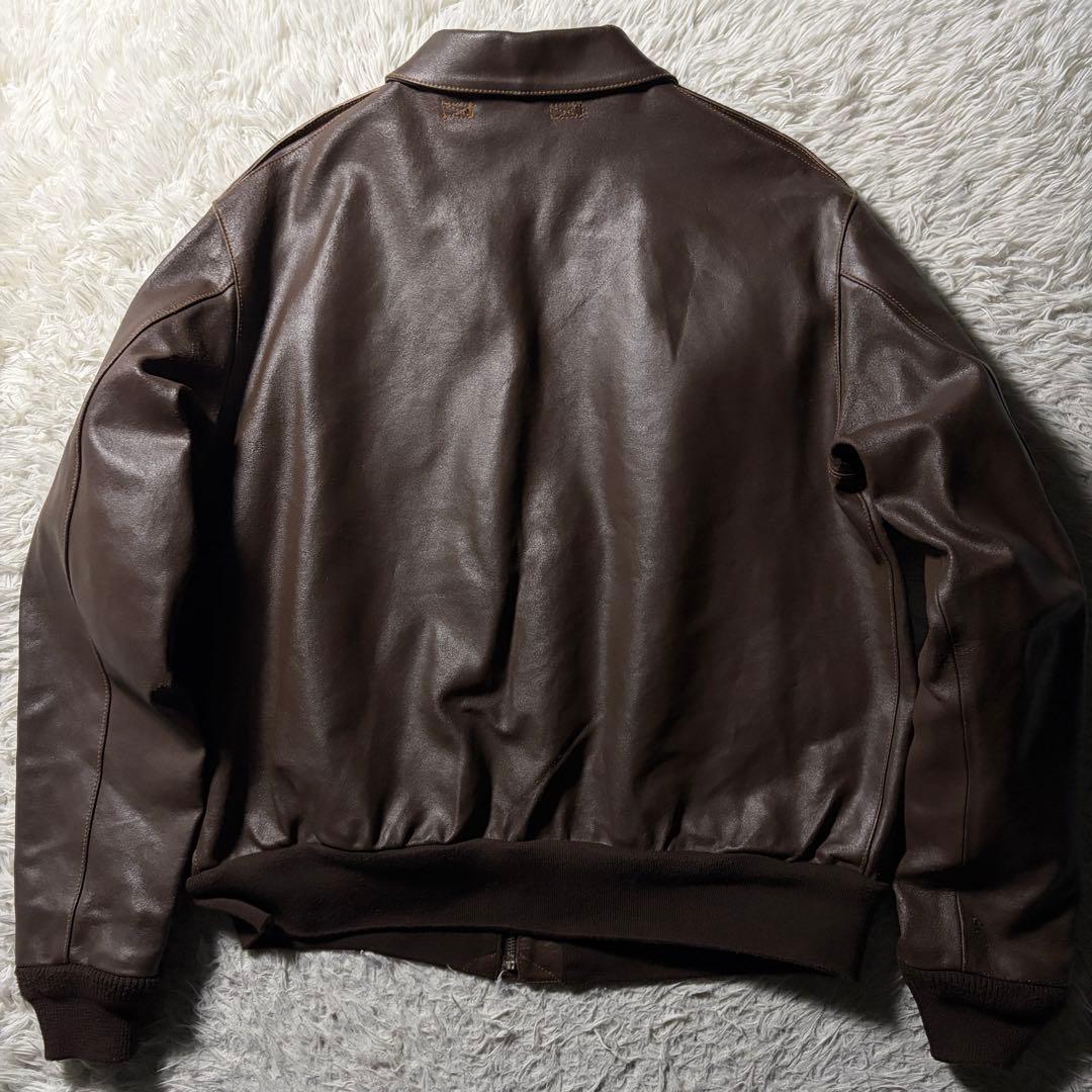 【雰囲気抜群】MORGAN フライトジャケット　A-2 本革　ブラウン　46