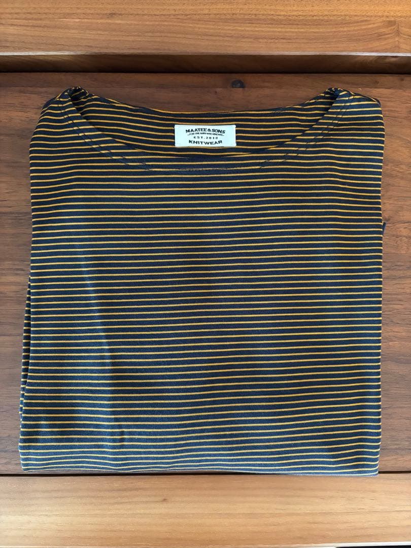 新品未使用23SS MAATE&SONS バスクtee 3番　ネイビーボーダー