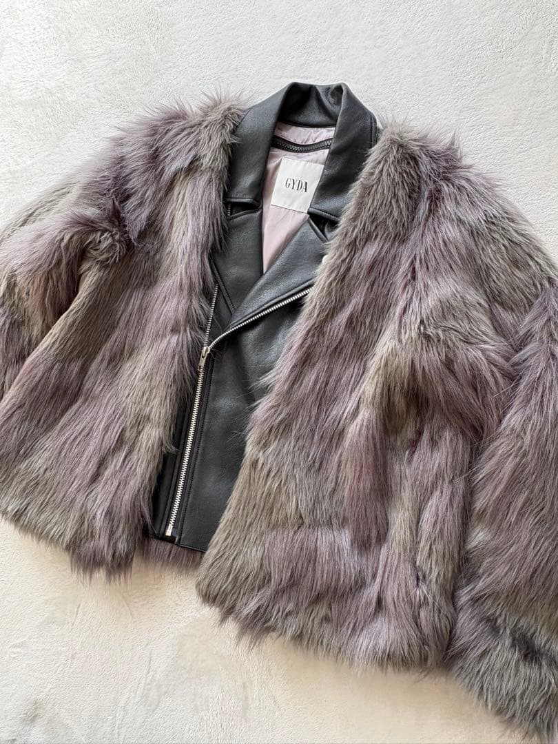 GYDA レイヤードフェイクファー レザージャケット