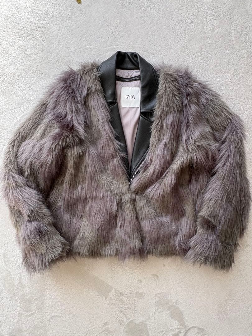 GYDA レイヤードフェイクファー レザージャケット