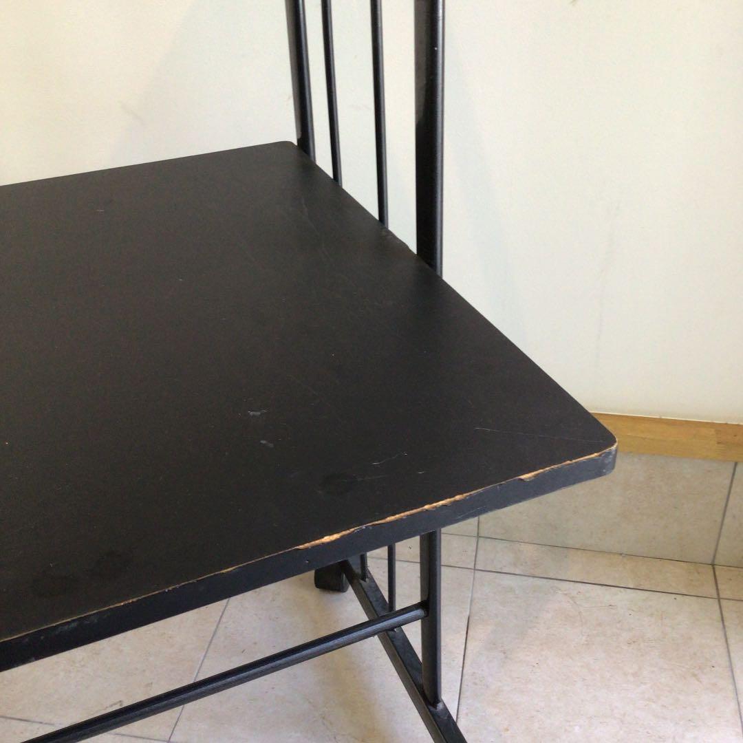 パソコンラック(黒、スチール製、組み立て式)