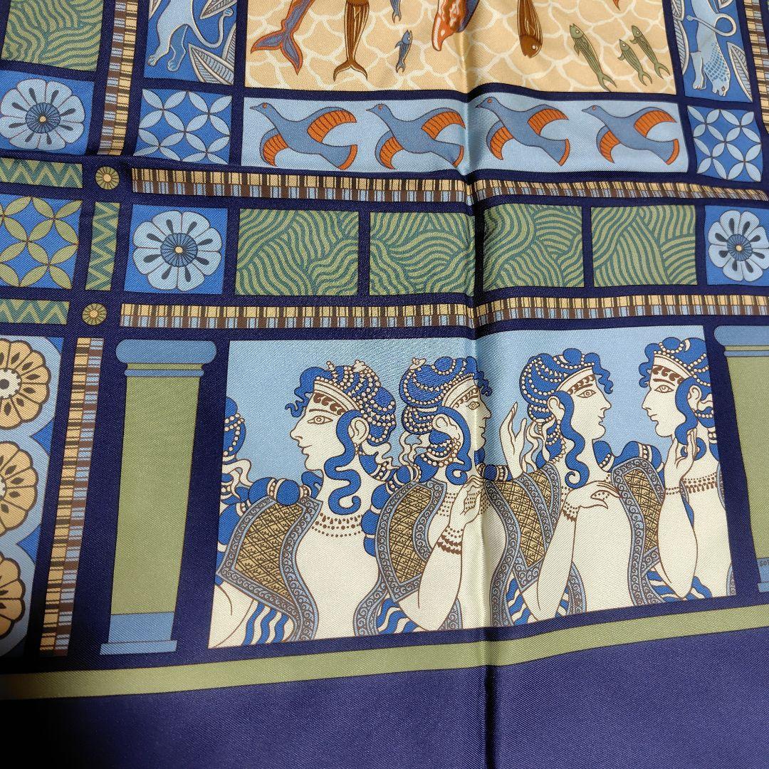 HERMES シルクスカーフ カレ90 海洋生物柄　美品♡
