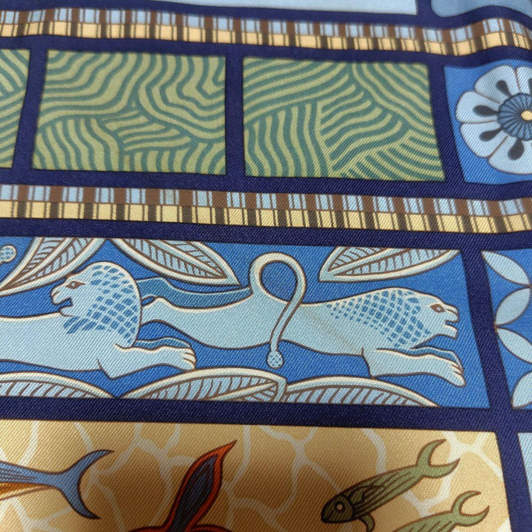 HERMES シルクスカーフ カレ90 海洋生物柄　美品♡
