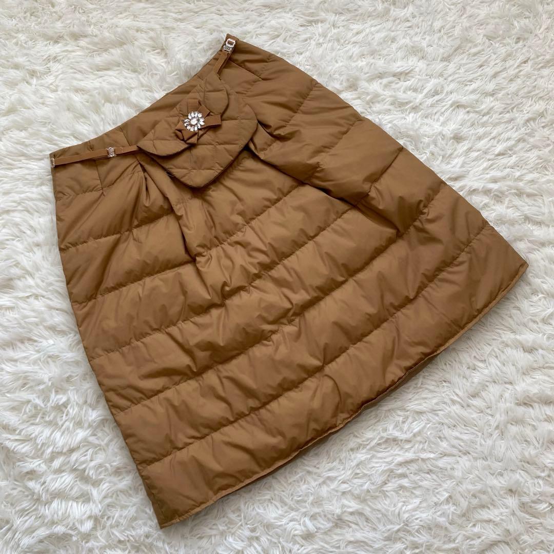 エムズグレイシー キルティングスカート　ポシェット　大きいサイズ　ビジュー