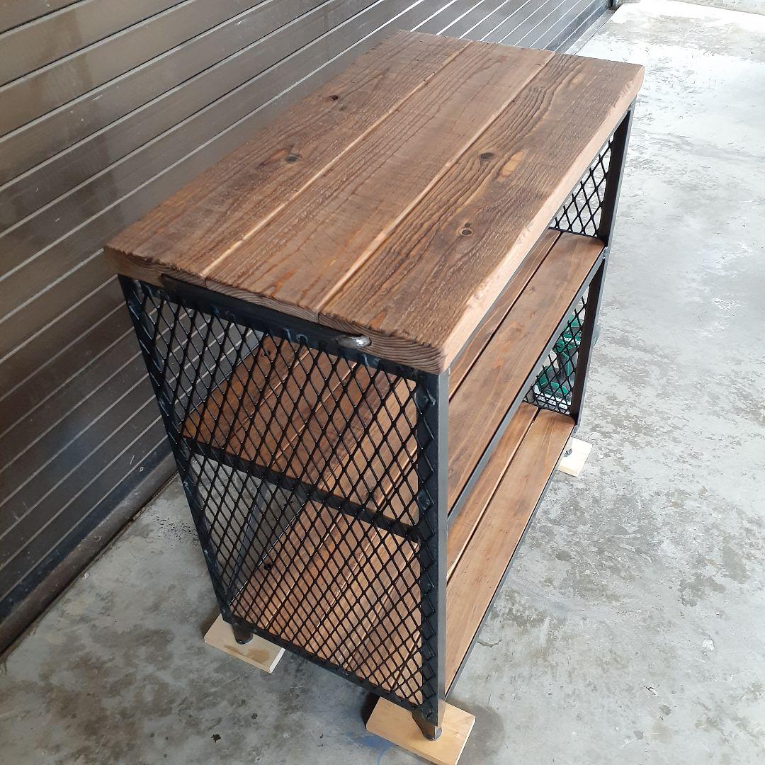 アイアン　シェルフ　ラック　インダストリアル　ハンドメイド　シューズラック　男前