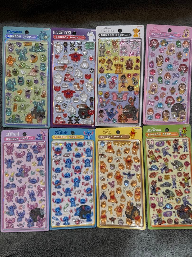 【確実正規品！！！】ディズニーボンボンドロップ シール 8セット