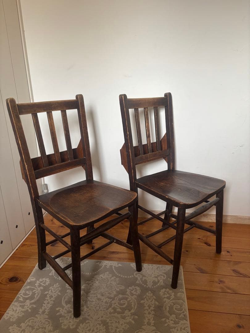 u@gg@　チャーチチェア　アンティーク　ポケット付　1脚