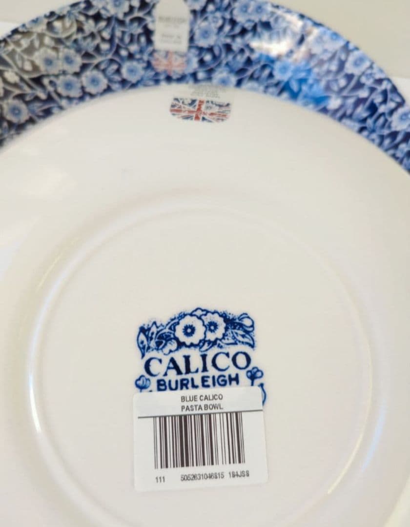 バーレイ　ブルーキャリコ　パスタボウル　２枚