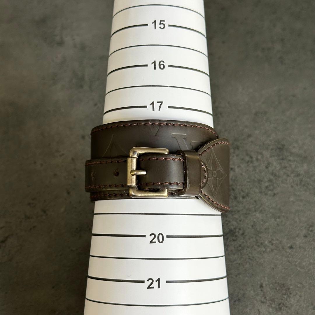 Louis Vuitton モノグラム レザー ブレスレット バングル LV