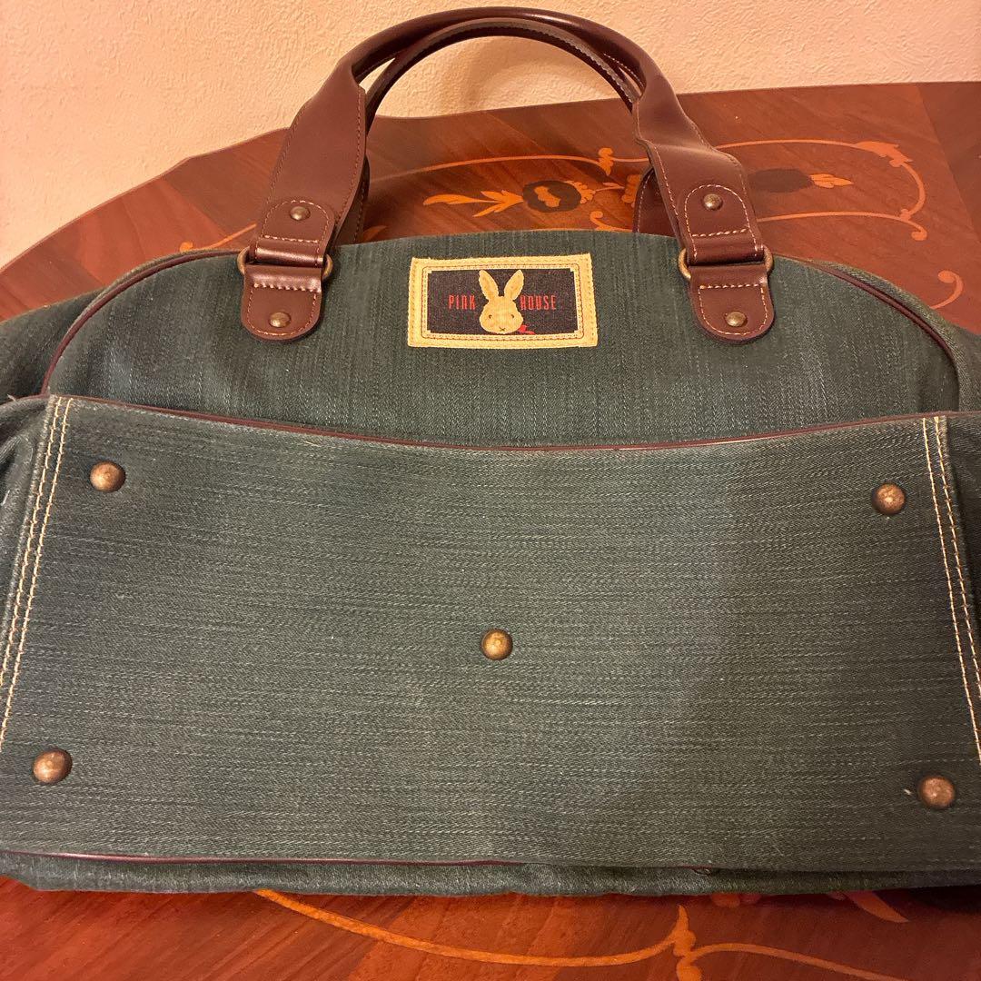 ★1日限定値下‼️美品希少★PINK HOUSE ウサギ刺繍 ボストンバッグ