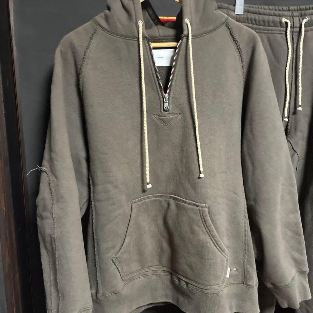 SUGARHILL ダメージ加工　セットアップ　ハーフジップパーカー　ジョガー