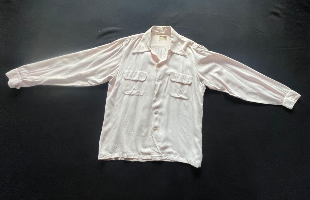 50's Tamarack ベイビーピンク レーヨンシャツ