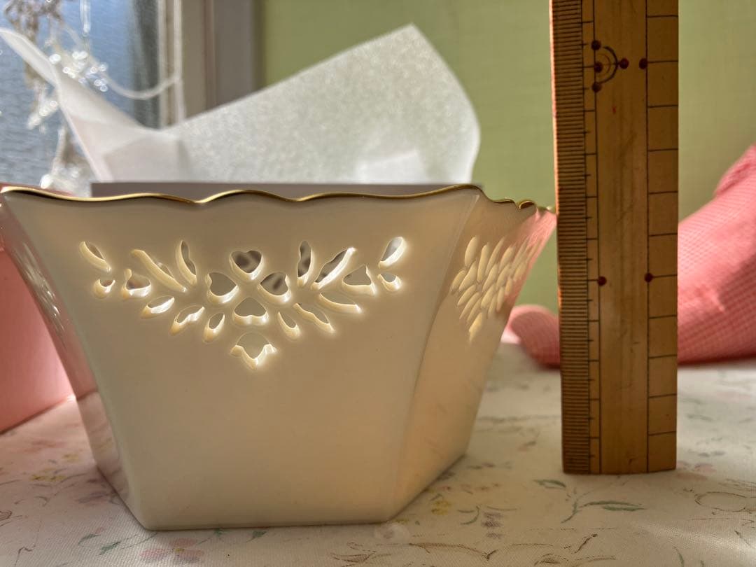 レノックス ビンテージ 金彩 ハート透かし 大小二個セット ギフトボックス入り