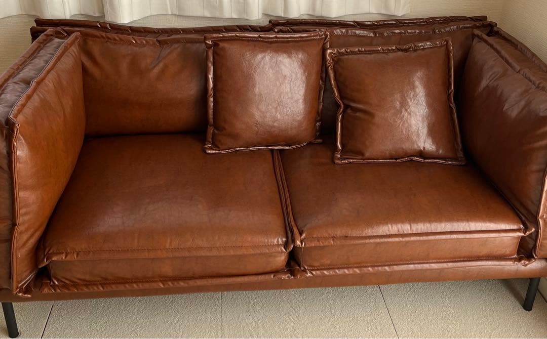 ソファ　2.5人掛け　ブラウン