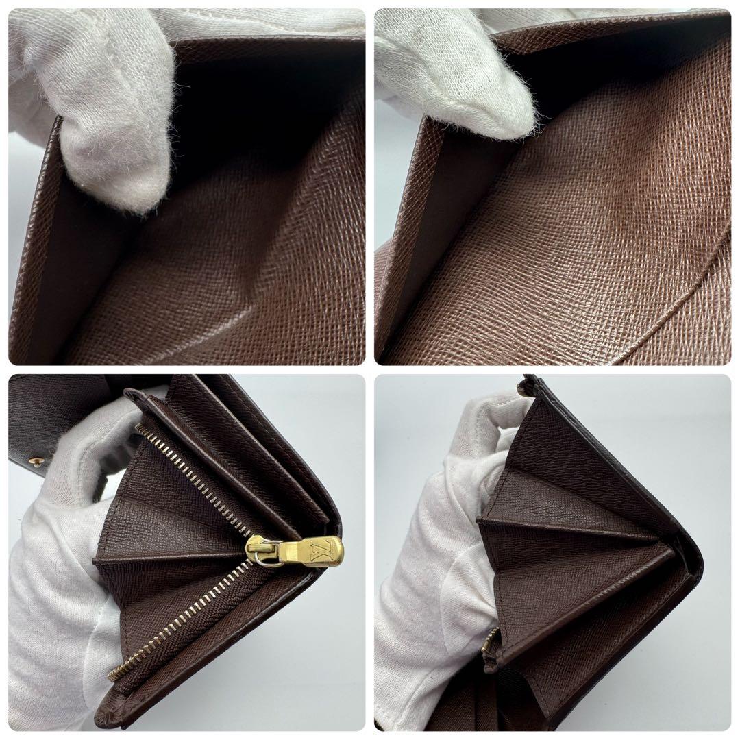 【新型・美品】ルイヴィトン　ダミエ・エベヌ　ポルトフォイユ・トレゾール　折り財布