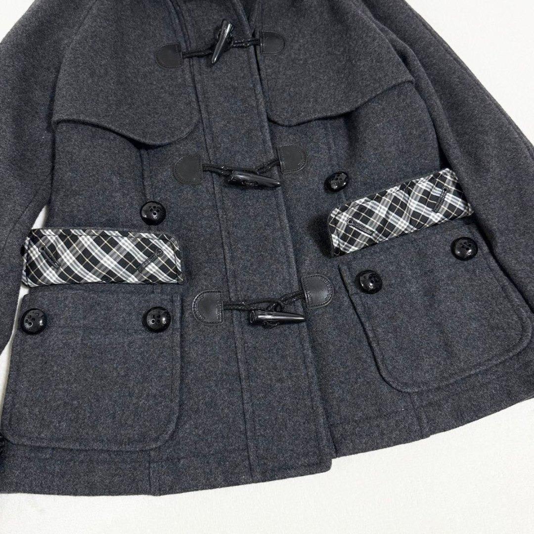 美品☆バーバリーブルーレーベル ダッフルコート チャコールグレー ノバチェック