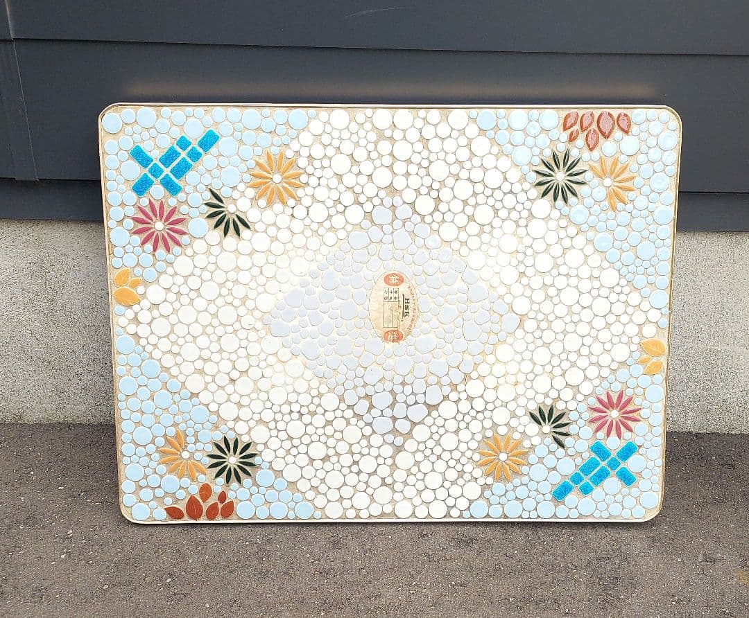 昭和レトロ ストーブ台 薪ストーブ タイル 古民家 アンティーク 花柄