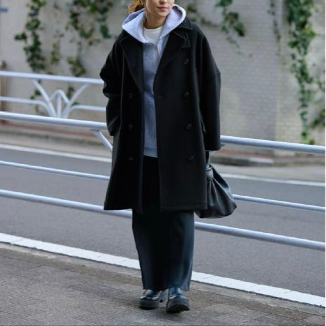 ［美品］2023AW⭐︎FRAMeWORK　ロングPコート　ネイビー