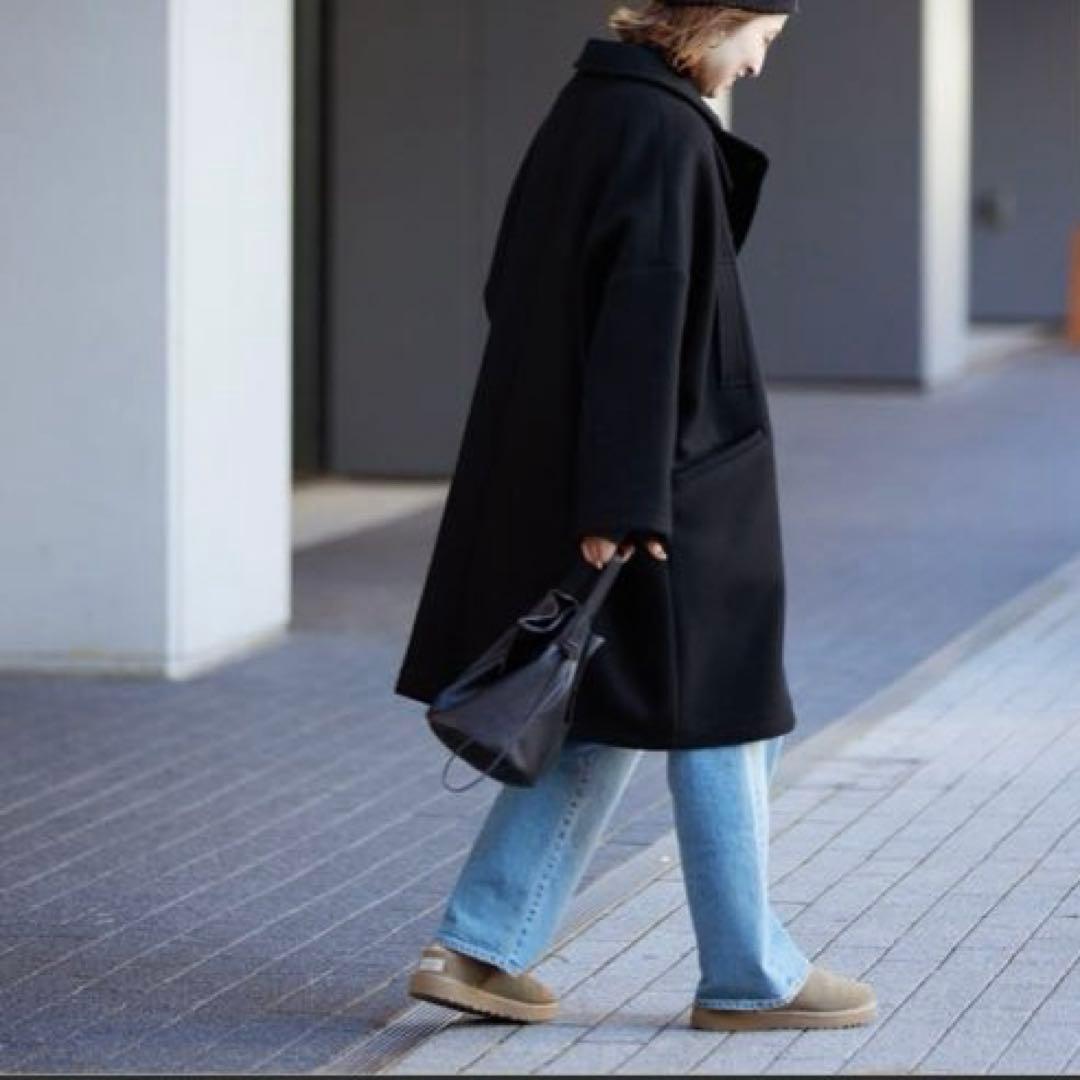 ［美品］2023AW⭐︎FRAMeWORK　ロングPコート　ネイビー