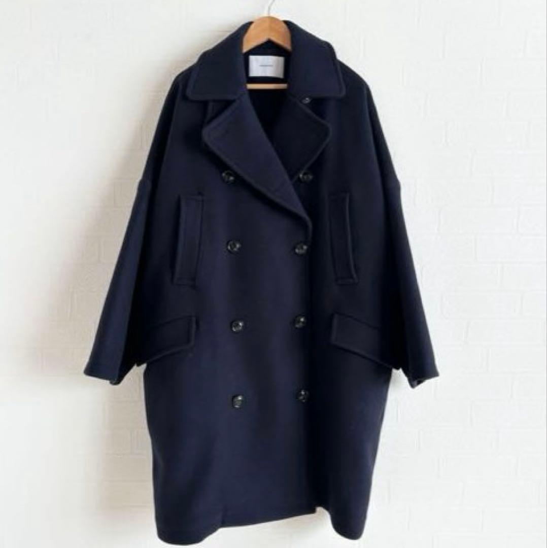 ［美品］2023AW⭐︎FRAMeWORK　ロングPコート　ネイビー