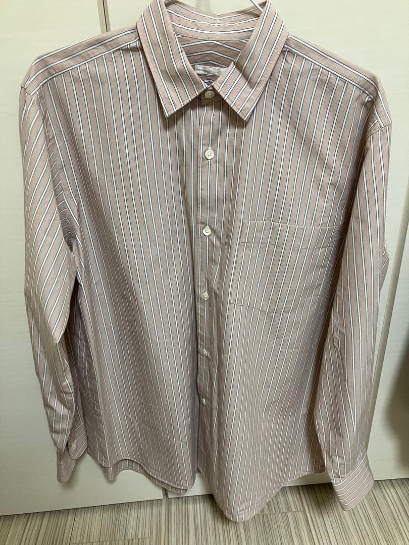 18SS COMOLI コモリシャツ ピンクストライプ