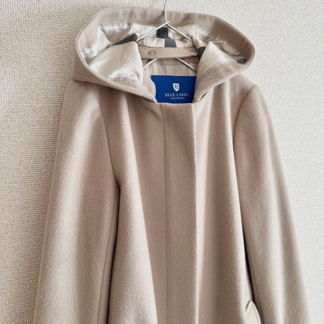 【極美品】バーバリーブルーレーベルクレストブリッジ　フーデットコート　本田翼着用