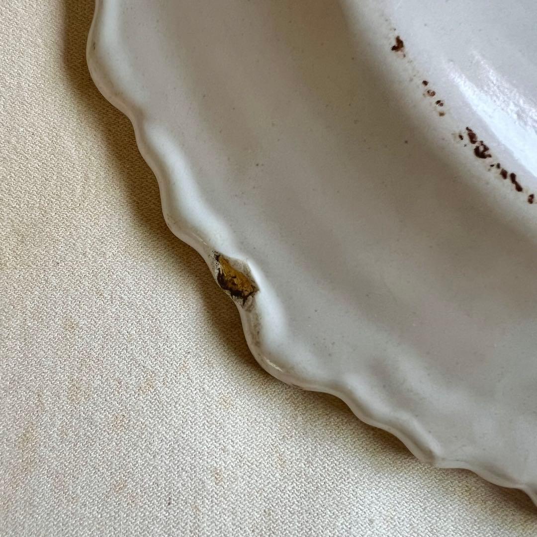 フランス　ムスティエ　アンティーク　皿　花かご