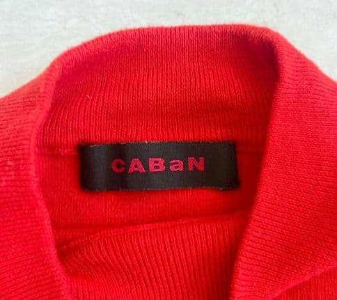 CABAN 赤 ラグランスリーブボートネック長袖セーター