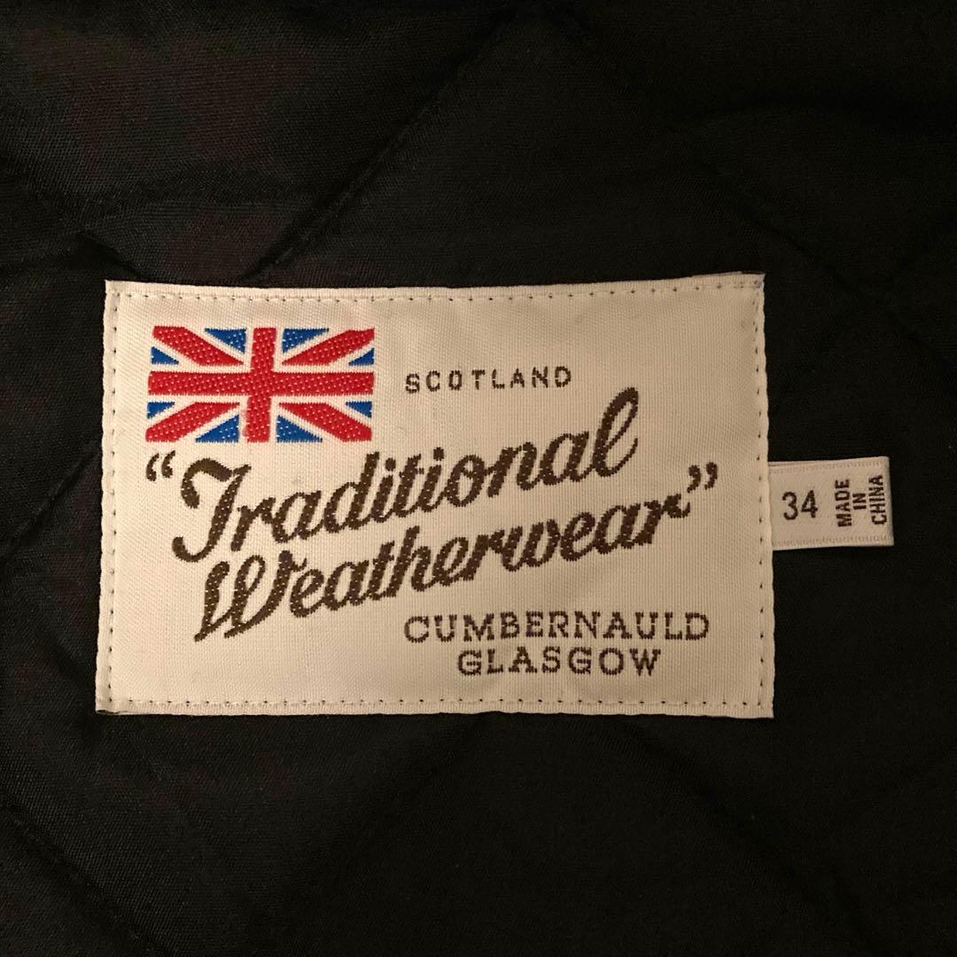 トラディショナルウェザーウェア　キルティング　ロングコート　チェック　34