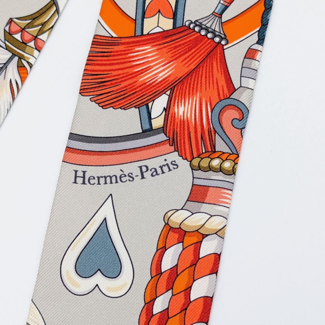 エルメス ツイリー HARNAIS DE COEUR アルネドゥクール グレー