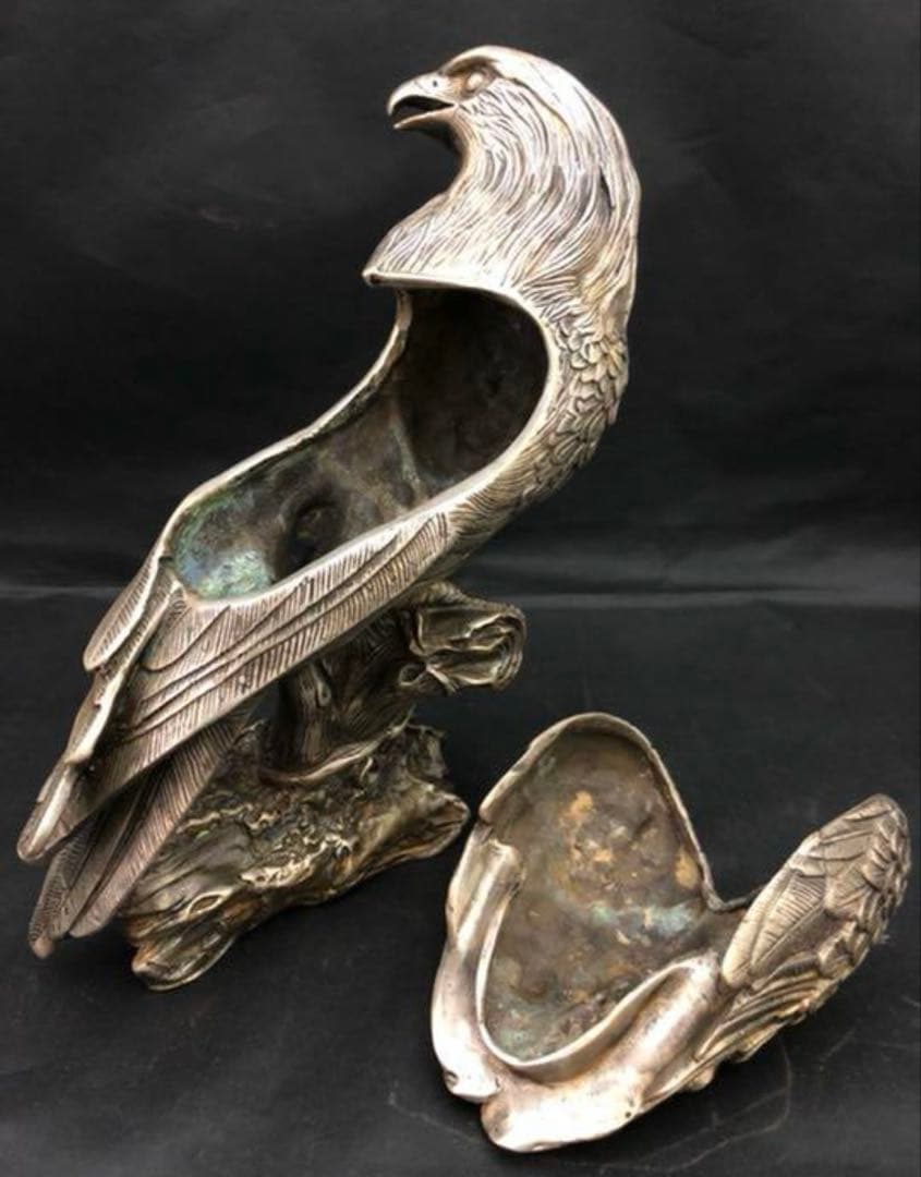 香炉　鷹　大明宣徳年製　銅製　置物 風水 開運 金運 骨董 古美術　アンティーク