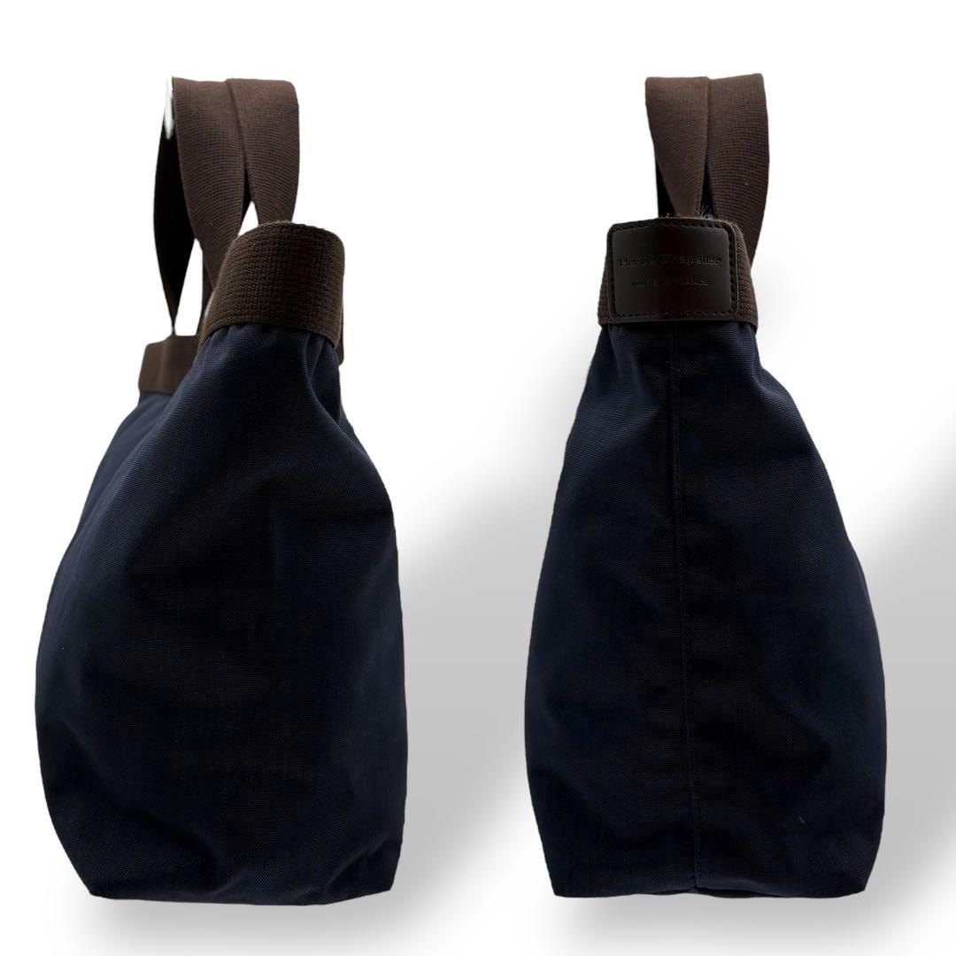 エルベシャプリエ ハンドバッグ 舟形 トートバッグ ナイロン ネイビー