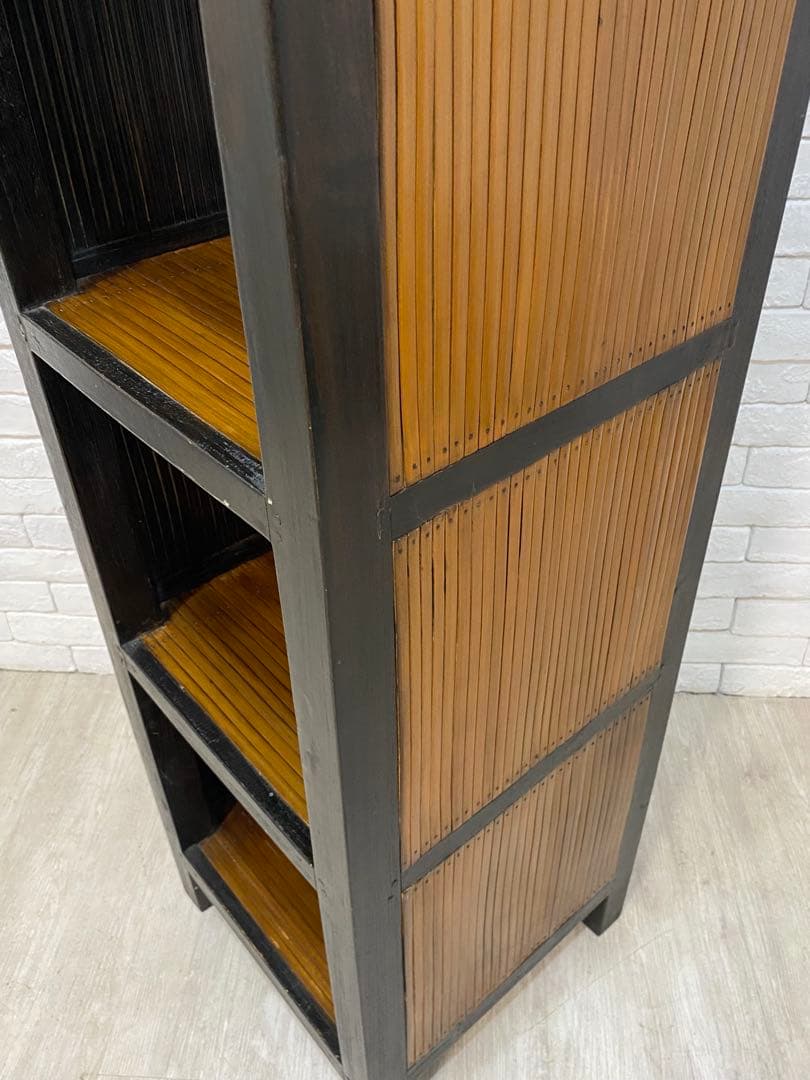 【Tak0310】高級　バリ家具　バンブー　シェルフ　ラック　棚　本棚