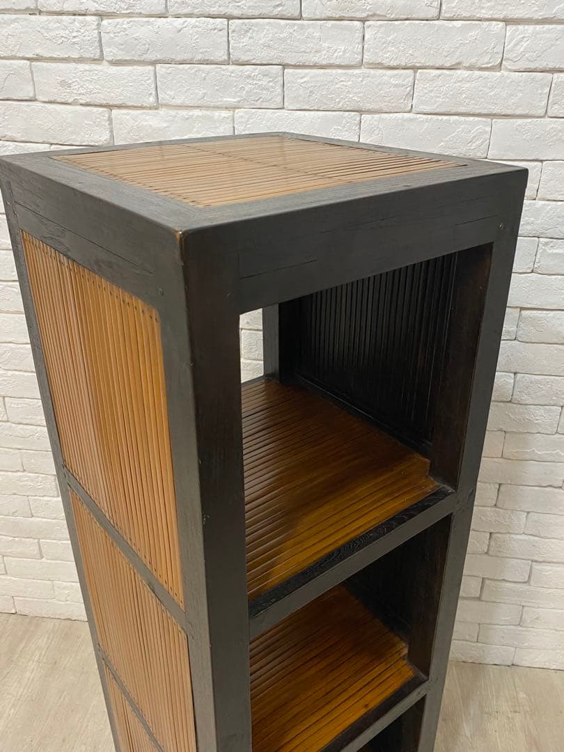 【Tak0310】高級　バリ家具　バンブー　シェルフ　ラック　棚　本棚