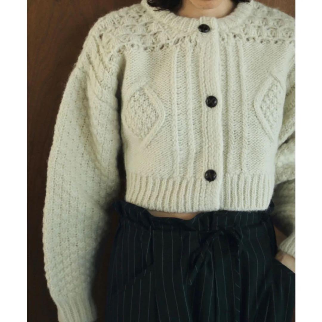 anuke(アンヌーク) Cable Knit Cardigan アイボリー