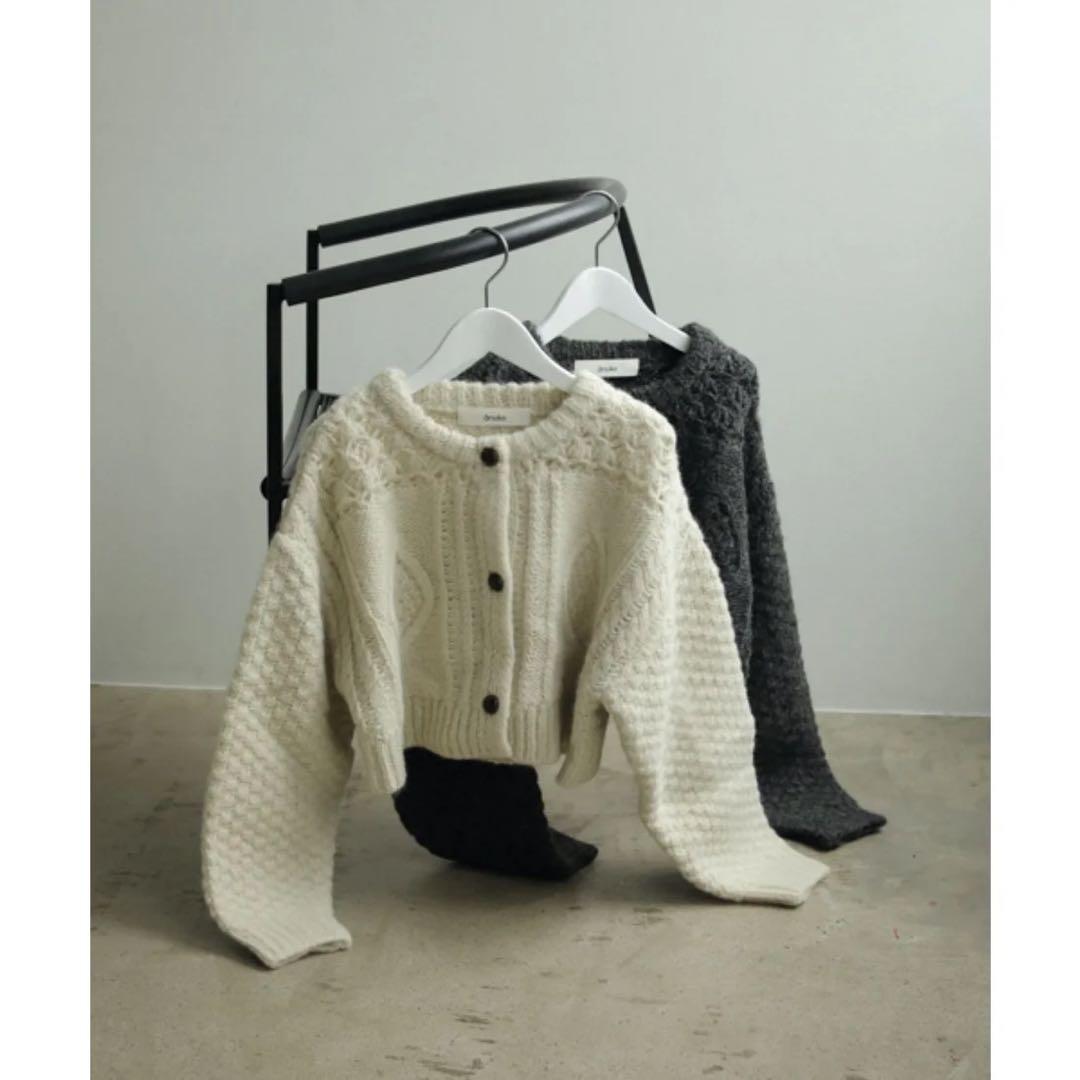 anuke(アンヌーク) Cable Knit Cardigan アイボリー
