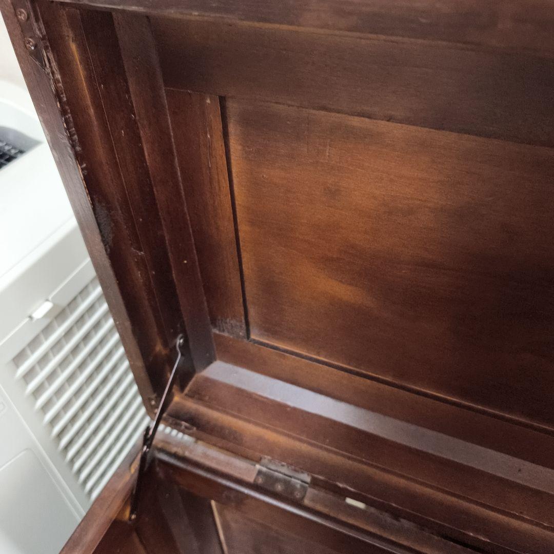 アンティーク木製ベンチ収納 中国 工芸品 玄関収納