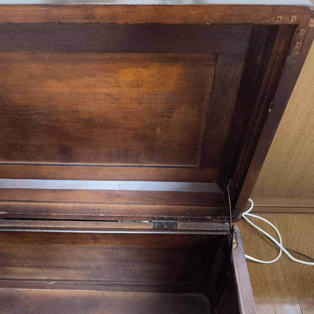 アンティーク木製ベンチ収納 中国 工芸品 玄関収納