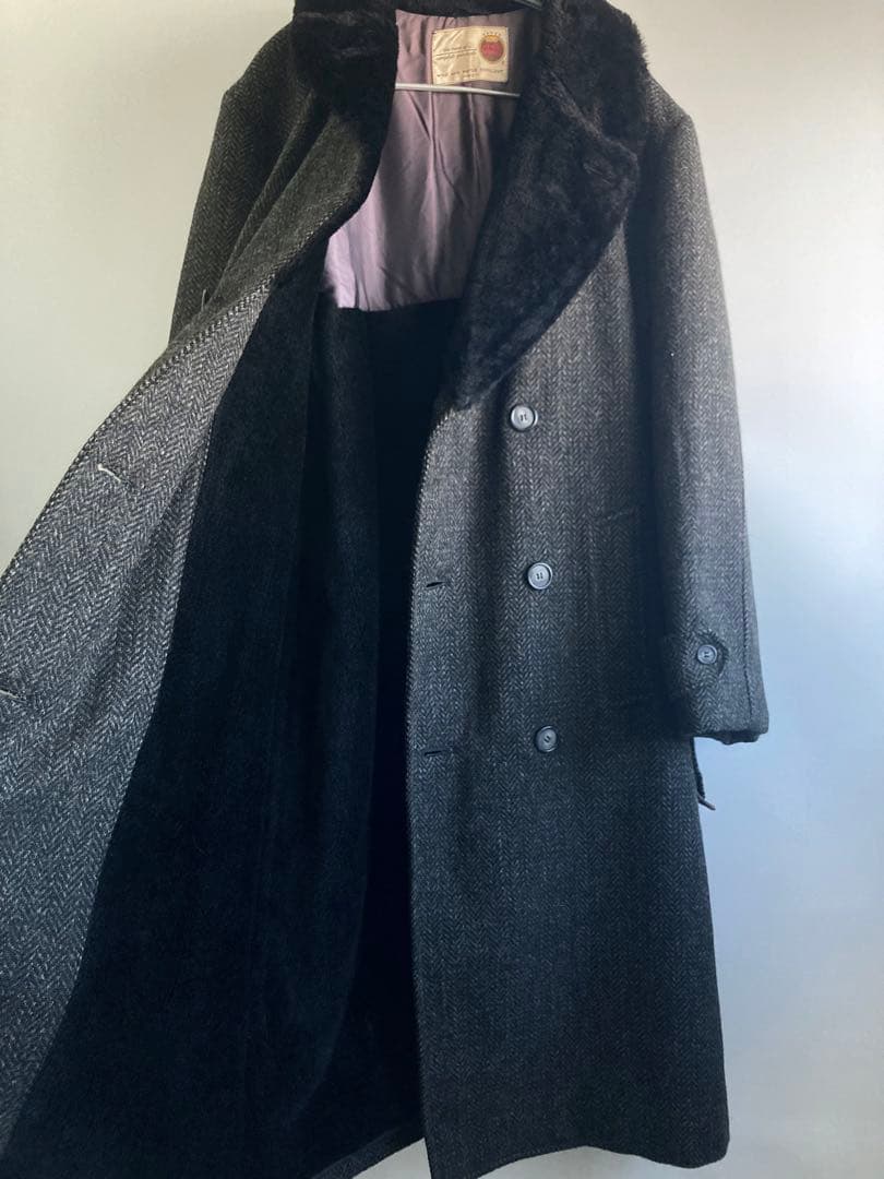 ジャケット・アウター 60s Vintage Heavy Tweed Wool Gang Coat