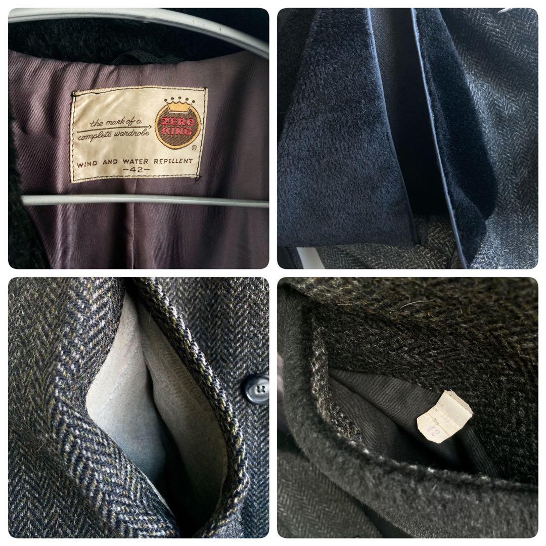 ジャケット・アウター 60s Vintage Heavy Tweed Wool Gang Coat