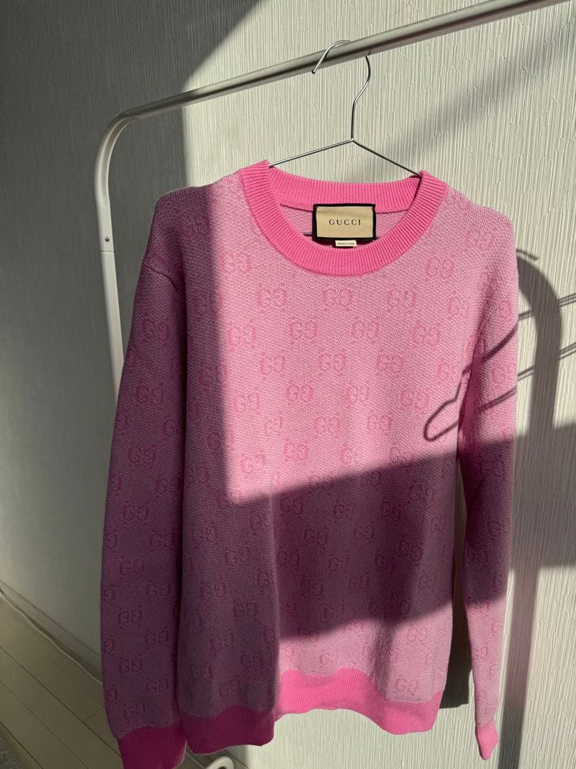 GUCCI GGロゴパターン ピンクニット M