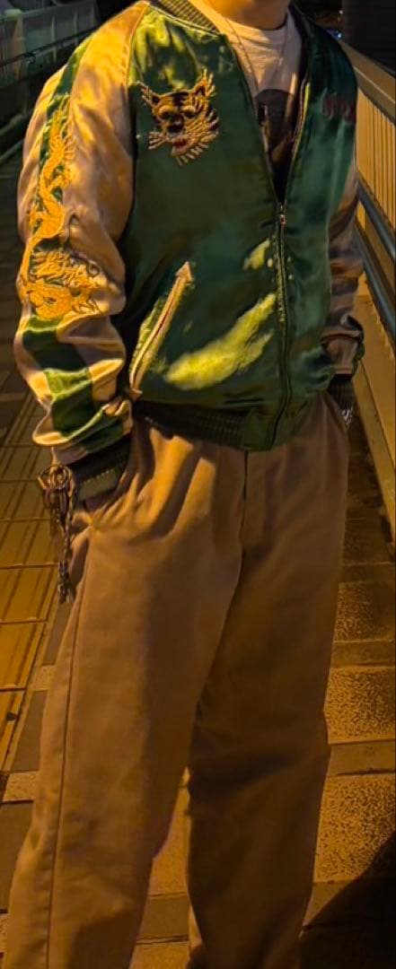 AVIREX ベトナム 虎 龍 和柄 刺繍 リバーシブル スカジャン M 美品