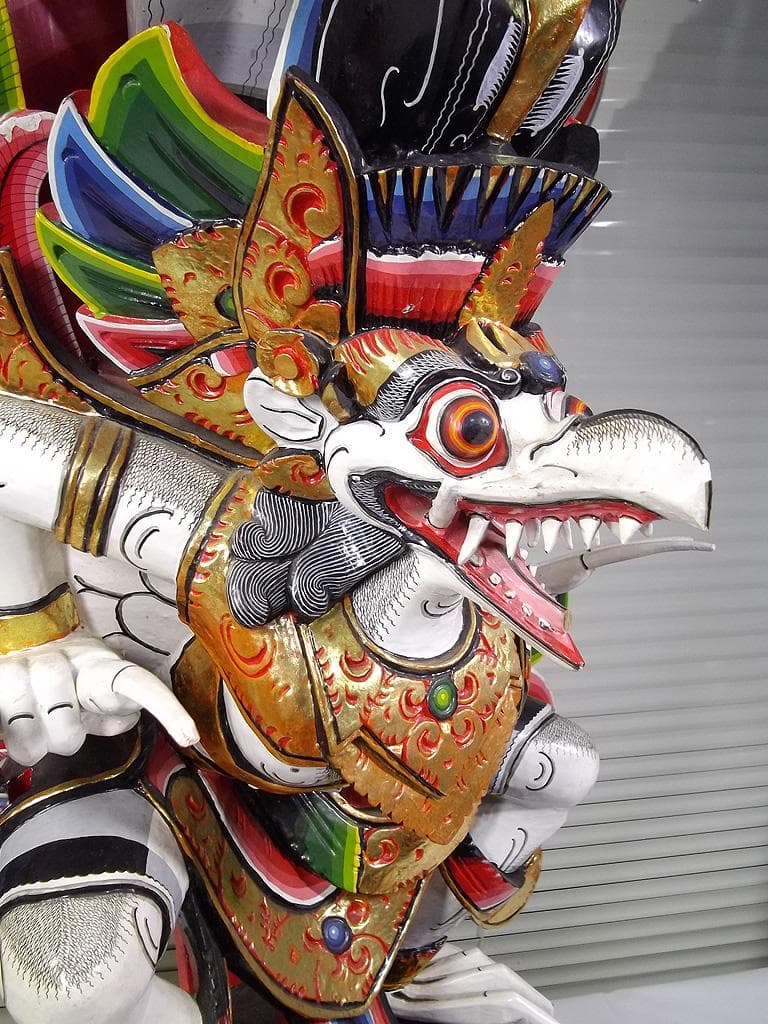 高さ110cm！ 特大ガルーダ像 彩色木彫り インドネシア バリ島