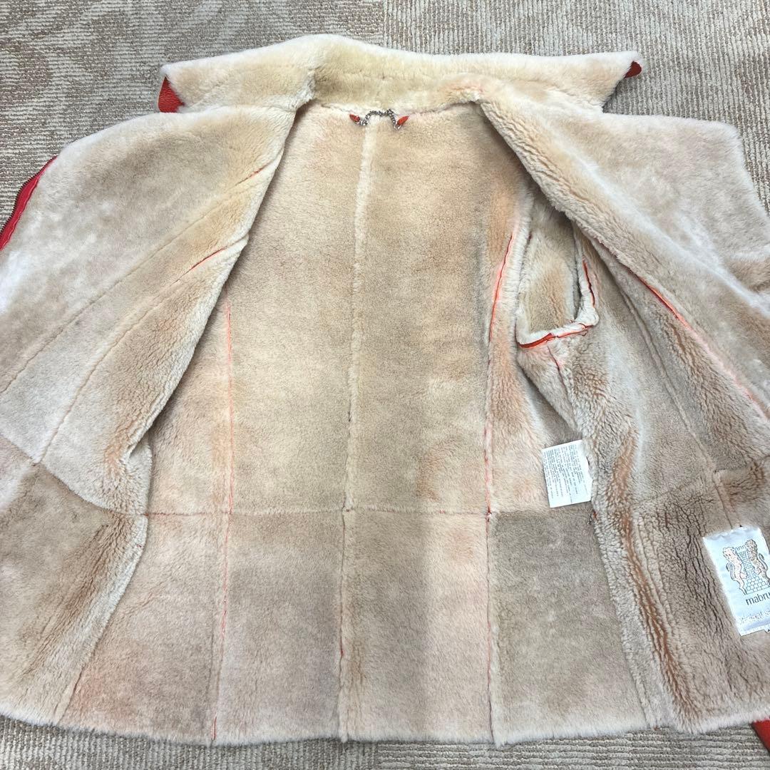 マブラン mabrun ムートンコート ボア メンズ オレンジ M 本革