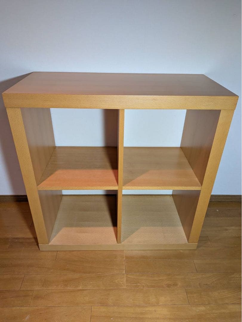■送料込■無印良品 オープンシェルフ 木製棚 スタッキング 収納カゴ付きラタン