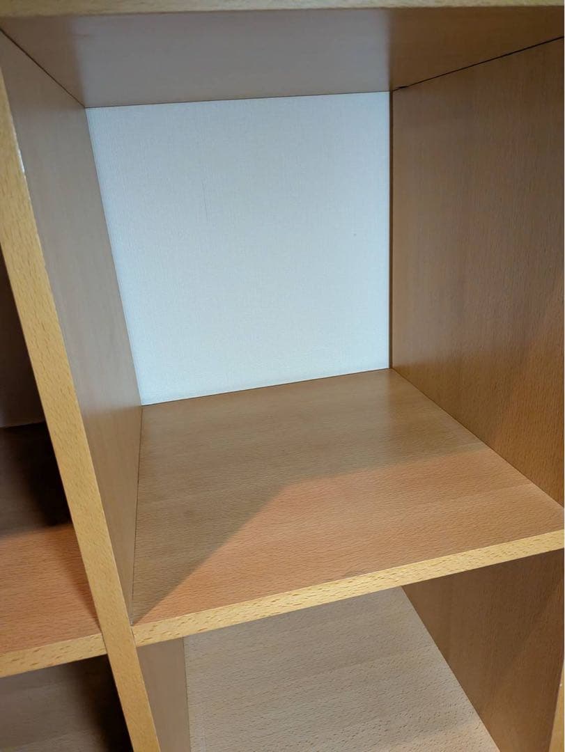 ■送料込■無印良品 オープンシェルフ 木製棚 スタッキング 収納カゴ付きラタン