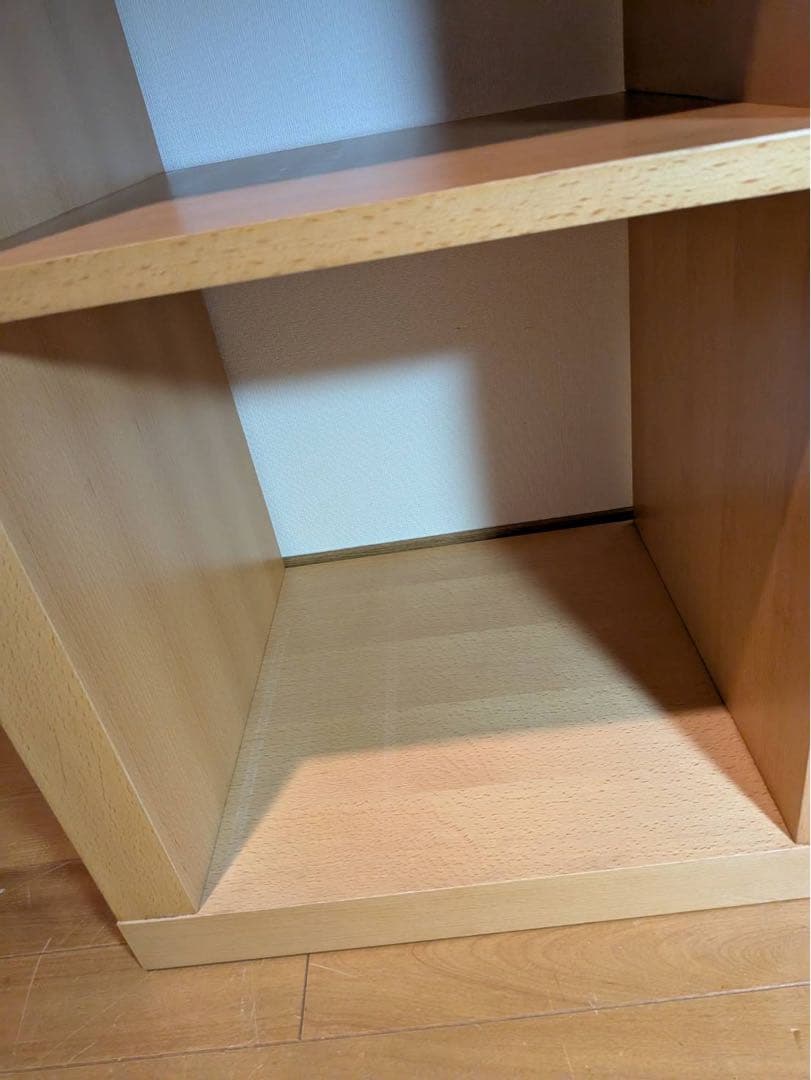 ■送料込■無印良品 オープンシェルフ 木製棚 スタッキング 収納カゴ付きラタン