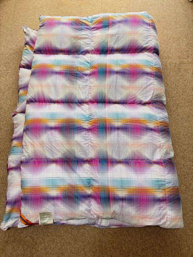 【美品】MISSONI 高級 厚手 羽毛ふとん シングル ダウン1.3k 日本製