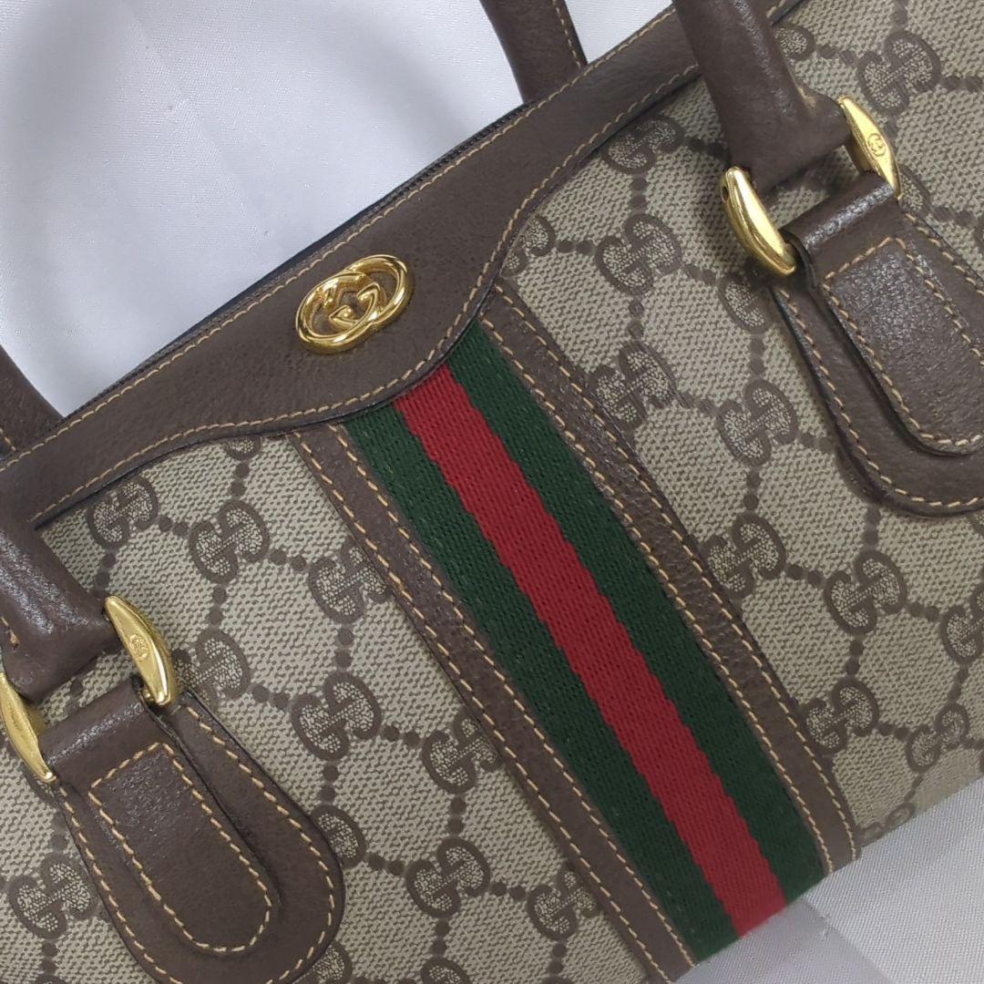 【美品】GUCCI グッチ シェリーライン ミニボストン ショルダー バッグ