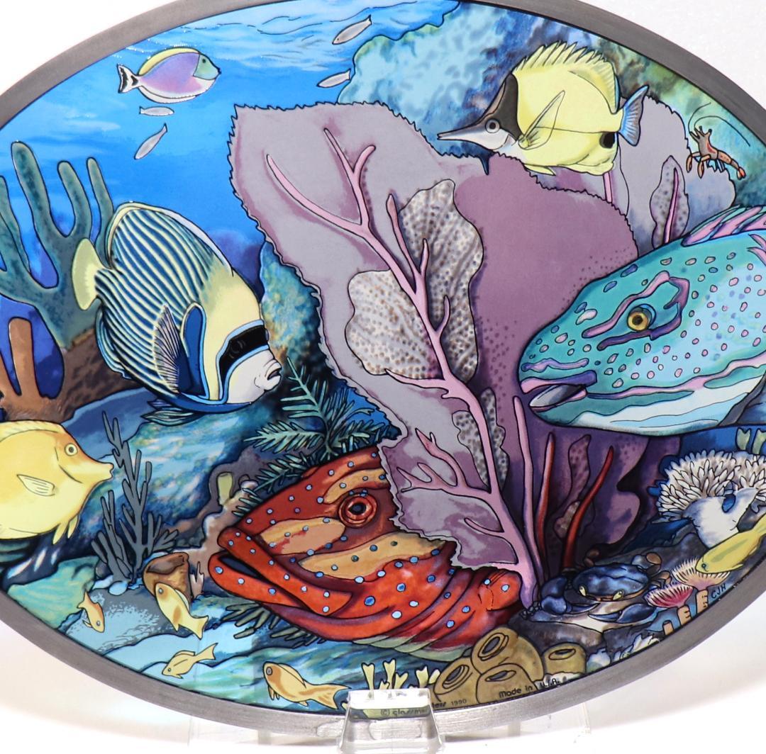 新品 海と熱帯魚 ヴィンテージ ステンドグラス 箱付き フィッシュ オーシャン
